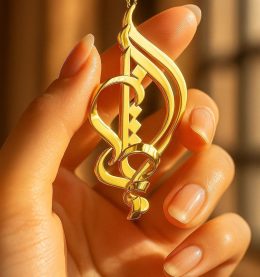 پلاک طلا اسم مژگان