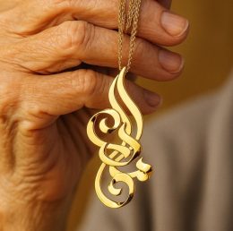 پلاک طلا اسم مادر